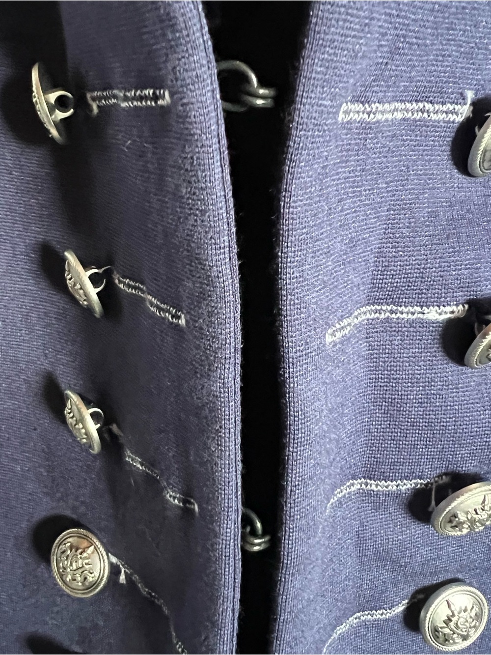 Mark Military Style Blazer Jacket Blue Silver Button Career Women Medium - Picture 9 of 12